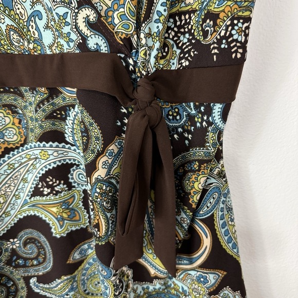 Vintage 90s Y2K Fairy Grunge‎ Milkmaid Babydoll Top 1X Plus Floral Paisley Wrap - Picture 5 of 7